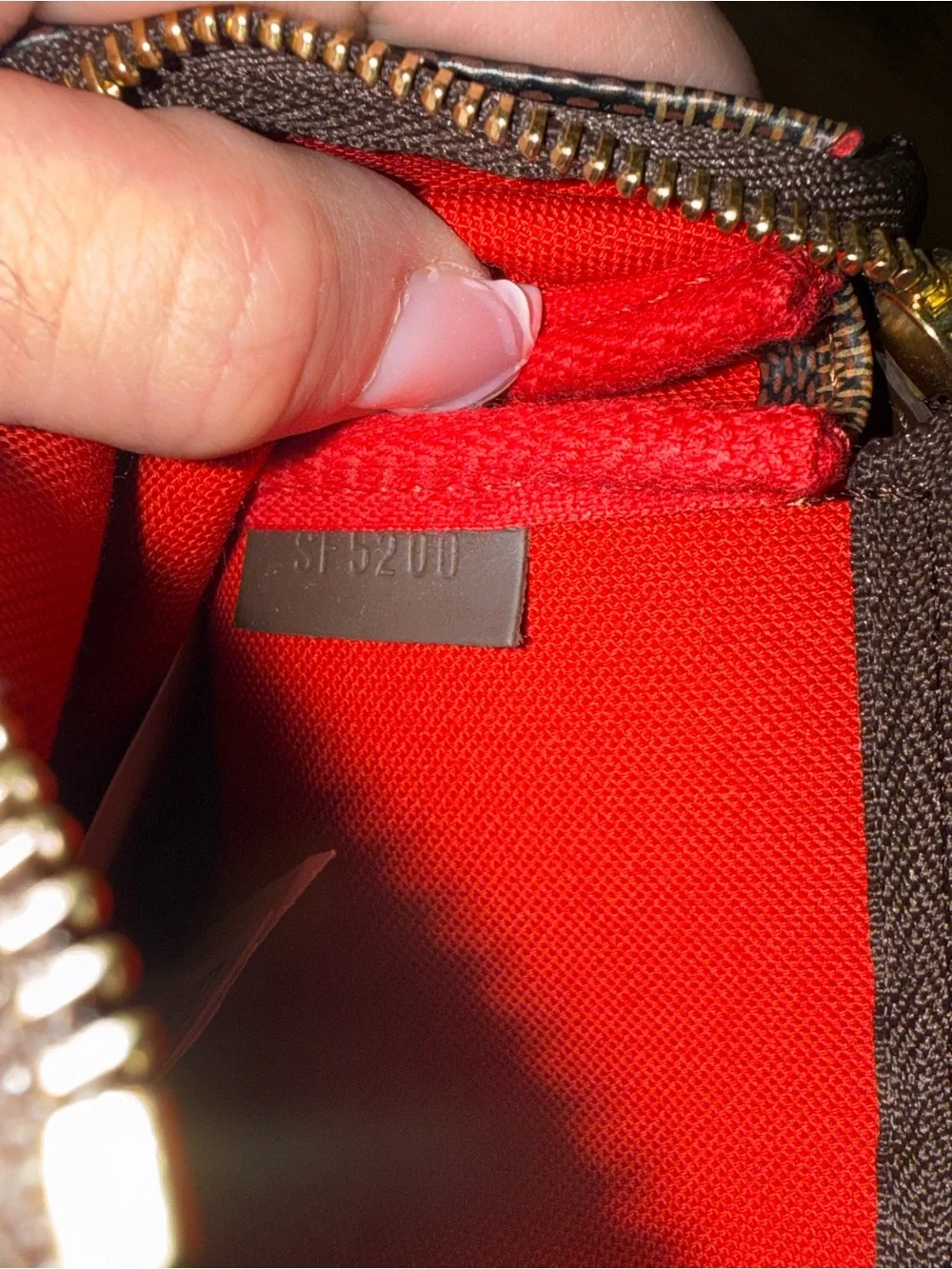 AUTHENTIC Louis Vuitton Pochette Accessories Damier Ebene Mini Brown
